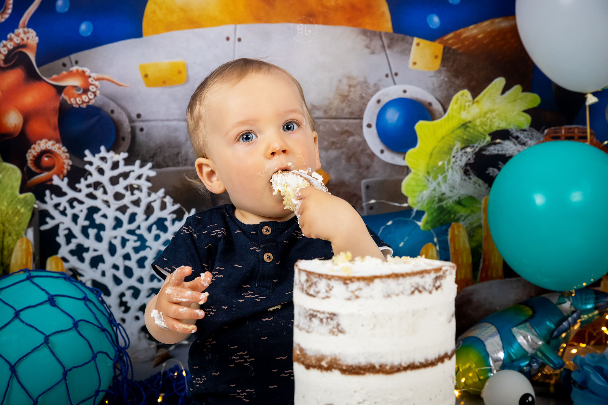 séance-photo-smash-cake-anniversaire-enfant-bébé-plouzané-brest-mer-thème