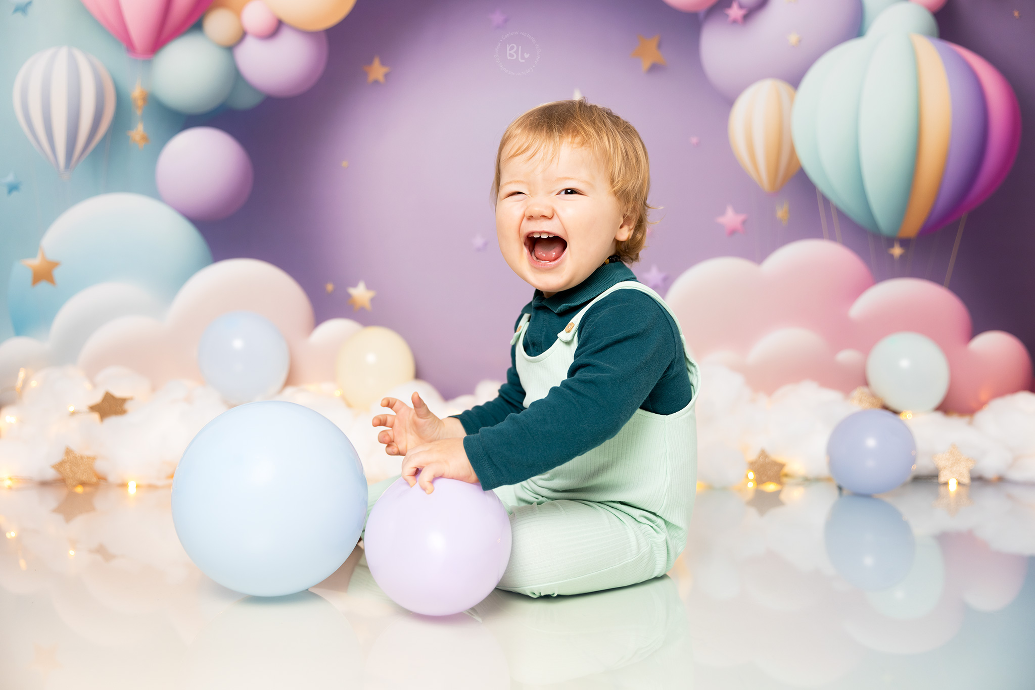 Séance photo smash cake ballons garçon plougonvelin brest Finistère bretagne